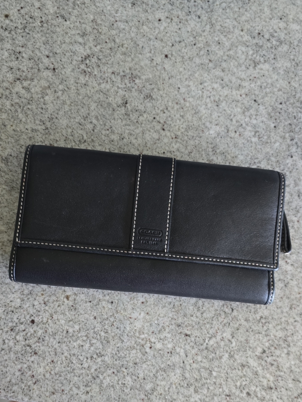 Coach Black Leather Continental Wallet